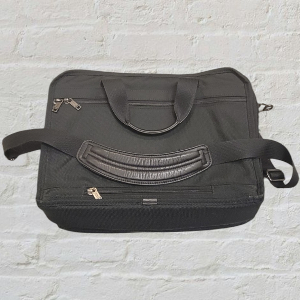 TUMI Alpha Black Ballistic expandable Laptop Business Briefcase